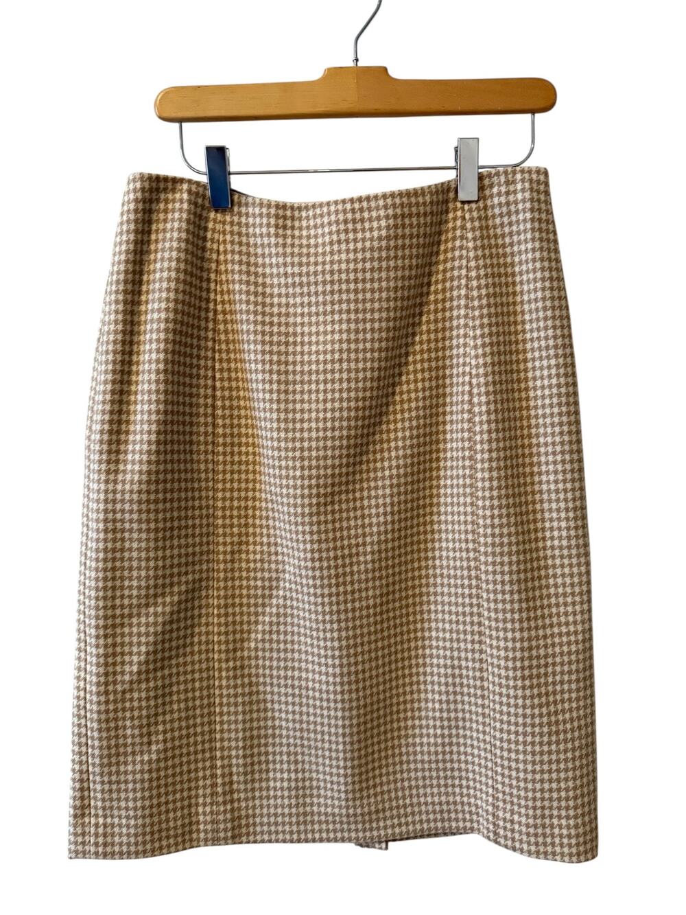 Brooks Brothers 346 Herringbone Wool Pencil Skirt Tan 6